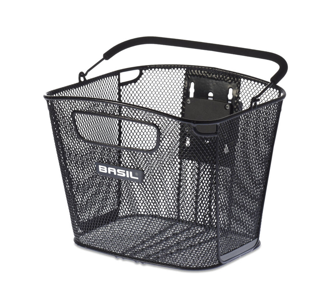Mand Basil Bold KF - Voorop Afneembaar - Aluminium Zwart Mand Basil Bold KF - Voorop Afneembaar - Aluminium Zwart